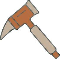 Hammer Icon In Brown Color. vector