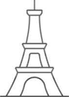 Eiffel Tower Icon In Black Outline. vector