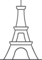 Eiffel Tower Icon In Black Outline. vector