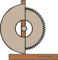 Industrial Circular Saw Icon In Brown Color. vector