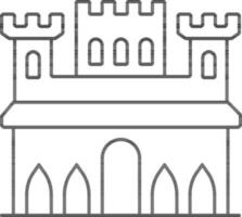 Alhambra Icon In Black Line Art. vector