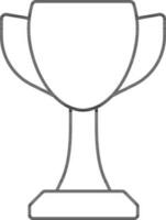 Trophy Cup Icon In Black Line Art. vector
