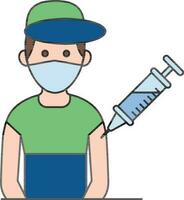 Isolated Avatar Vaccination Icon In Blue And Green Color. vector