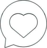 Love Chat Icon In Line Art. vector