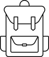 Backpack Icon In Black Line Art. vector