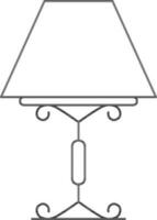 Line art illustration of table lamp icon in flat style. vector