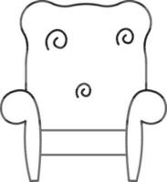 Flat line art illustration of sofa icon or symbol. vector