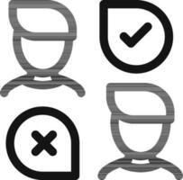 Illustration of decision icon in thin line art. vector