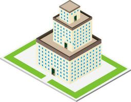 Isometric icon of building. vector