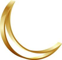 3D glossy moon in golden color. vector