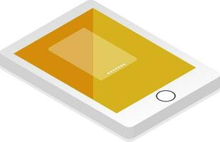 Isometric illustration of digital tablet or smartphone icon. vector