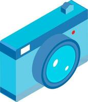 Digital camera isometric icon in blue color. vector