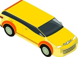 3d car icon in yellow color. vector