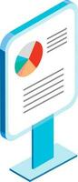 Management or finance report icon with pie chart. vector