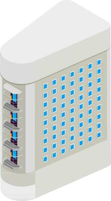 Isolated apartment isometric building.