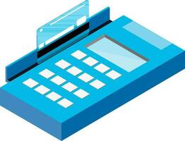 Pos terminal or swipe machine icon with credit card. vector