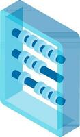 3D isometric icon of abacus in blue color. vector