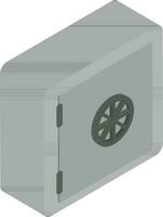 3D safe box or locker icon in grey color. vector