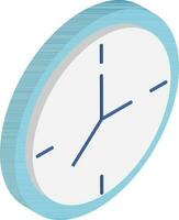 Isometric clock element in blue and white color. vector