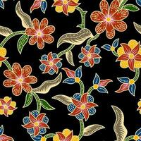 Seamless Batik Floral Pattern Background vector