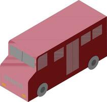 Travel bus icon or symbol in brown color. vector