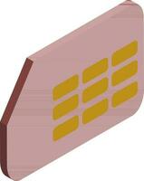 Micro sim card icon or symbol in 3d. vector