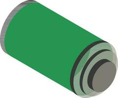 3D illustration of battery icon in green color. vector