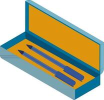 Isometric icon of pen in a box. vector