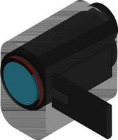 3D illustration video camera icon or symbol. vector