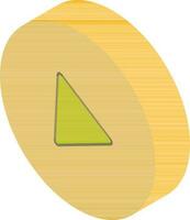 Video play button icon or symbol in yellow color. vector