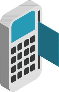 Swipe machine or pos terminal icon in 3d. vector