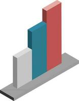 3D illustration of colorful bar graph. vector