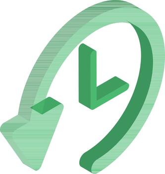 3D isometric of countdown icon in green color. vector