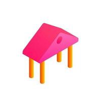 Isolated shiny hut in pink and orange color. vector