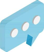 Blue chat icon in 3d style. vector