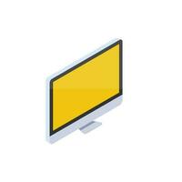 Grey and yellow computer. vector