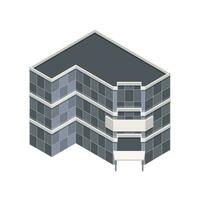 Illustration of a grey isometric building. vector