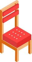 Flat illustration of isometric chair element. vector