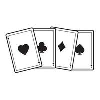 Playing cards. Icons in a flat, contoured, thin and linear design. A simple icon on a white background. Conceptual illustration for a website, application. Sign, symbol, emblem. vector