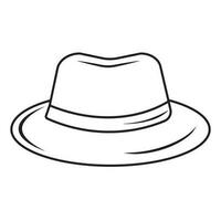 Contour image of a man's hat on a white background. Vector illustration, print for background, print on fabric, paper, wallpaper, packaging.