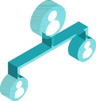 User connection or team icon in 3d style. vector