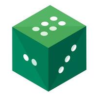 Illustration of dice in green and white color. vector