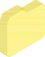 Yellow file folder icon in 3d style. vector