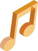 Isometric music note icon in orange color. vector