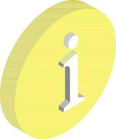 3D isometric of info button icon. vector
