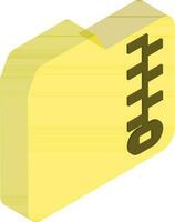 Yellow file folder icon in 3d style. vector