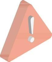 Isolated warning icon in 3d style. vector