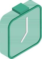 3D isometric of clock icon in green color. vector