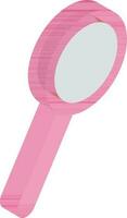 Isometric magnifying glass icon in pink color. vector