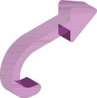 3D illustration of right arrow icon in purple color. vector